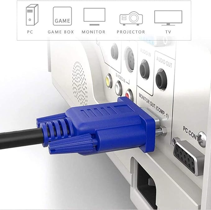 PASOW VGA to VGA Monitor Cable HD15 Male to Male for TV Computer Projector (50 Feet)