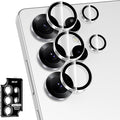 for Samsung Galaxy S25 Ultra Camera Lens Protector, Individual Metal Ring Tempered Glass Lens Cover, [Strong Adsorption] Scratch Resistant Ultra-Thin HD Clear Lens Cover, 1 Set-Slivery Ring