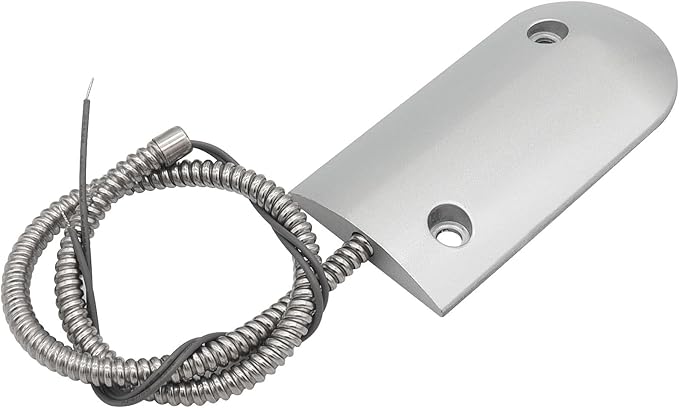 Magnetic Reed Switch Wired Surface Mount Normally Closed NC Contact Sensor Alarm Magnetic Door Switch with 2 Wires, Zinc Alloy Sliver, OC-60