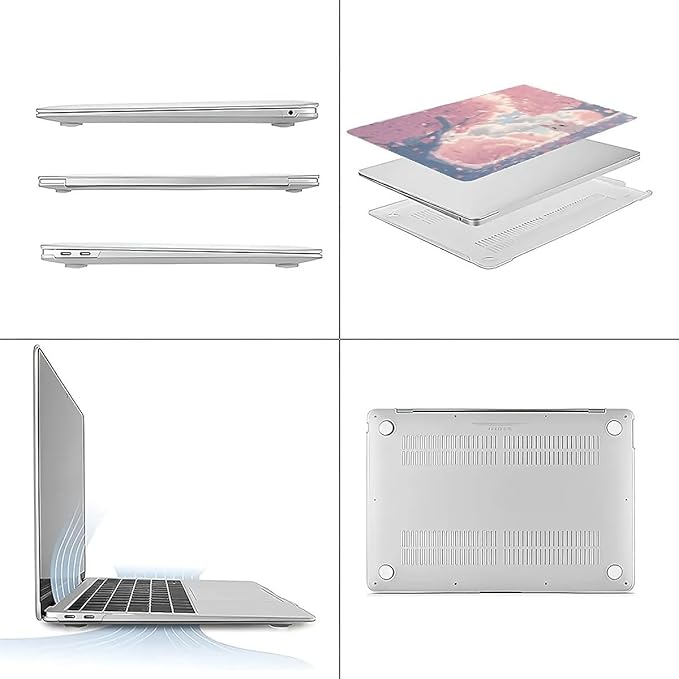 Compatible with MacBook Air 13.3 13.6 Inch Case 2022 2021 2020 2019 Plastic Hard Shell Case Cover,13.3 Air (A1932/A2179/A2337), Cute Cat