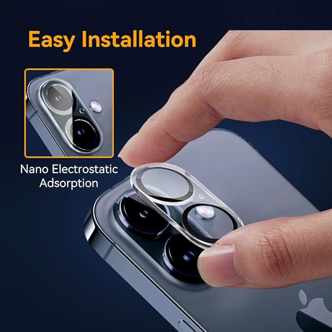 Camera Lens Protector for iPhone 16 6.1" / iPhone 16 plus 6.7",9H Tempered Glass，Ultra HD, Scratch Resistance Easy to Install，Case Friendly，[Does not Affect Night Shots] 3-Pack