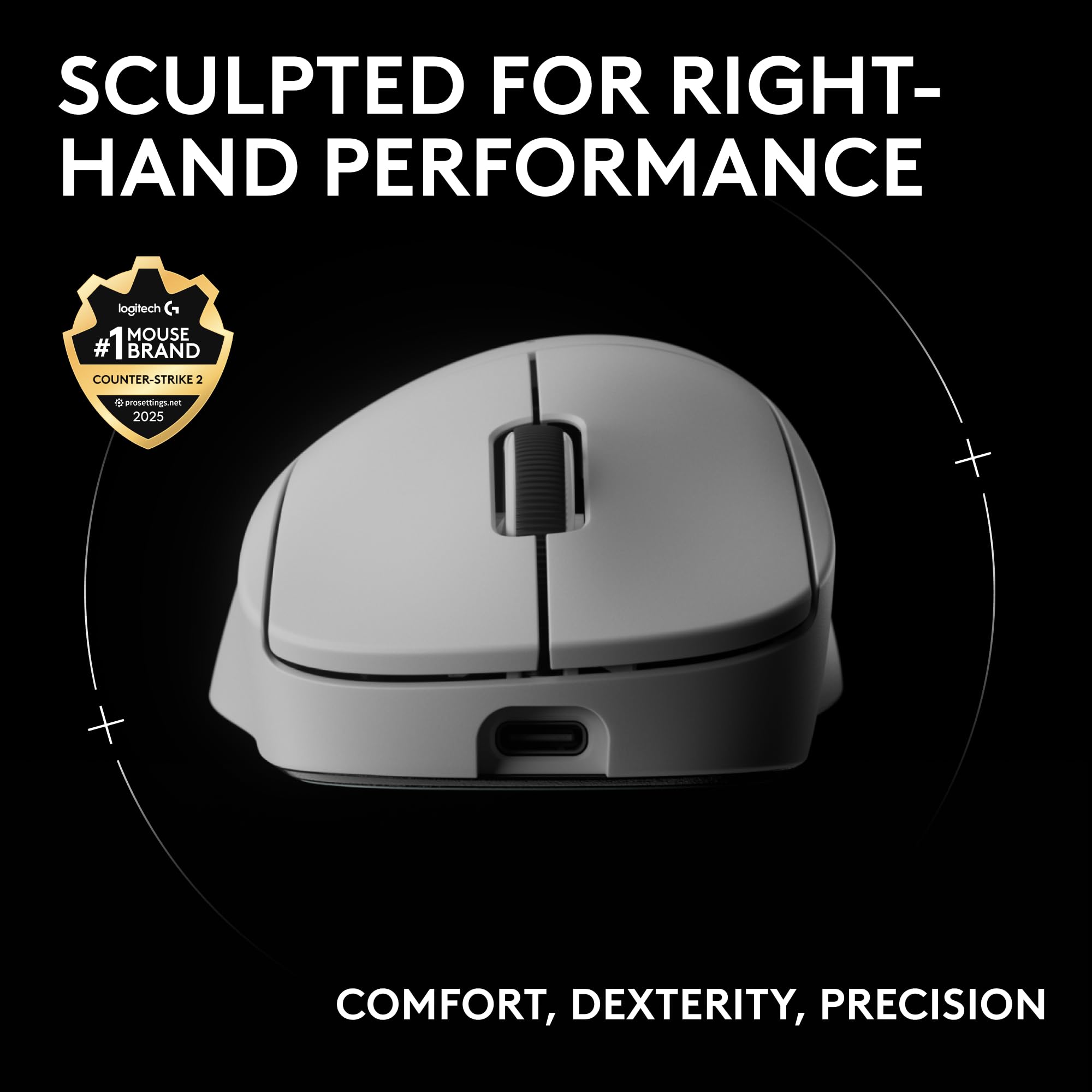 Logitech G PRO X Superlight 2 DEX Wireless Gaming Mouse - White