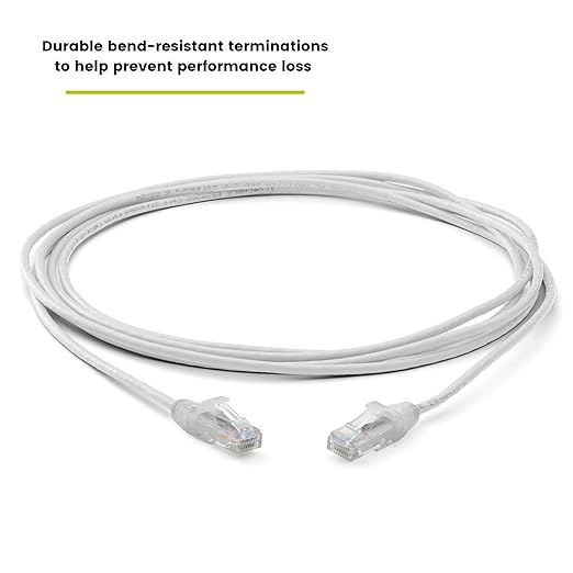 TRUECABLE Cat6 Component Rated Patch Cable, Unshielded (U/UTP), 10ft, White, 28AWG Solid Copper, Snagless 10G High-Speed Ethernet Cable, PoE++ 4PPoE 100W, UL Listed, RoHS-3, 1 Pack