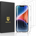 UNBREAKcable Shatterproof Screen Protector for iPhone 13 Pro Max/iPhone 14 Plus [3-Pack] [99.99% HD Clear] [Easy Installation Frame] [9H Hardness][Bubble Free] [Full Coverage] for Apple 6.7''