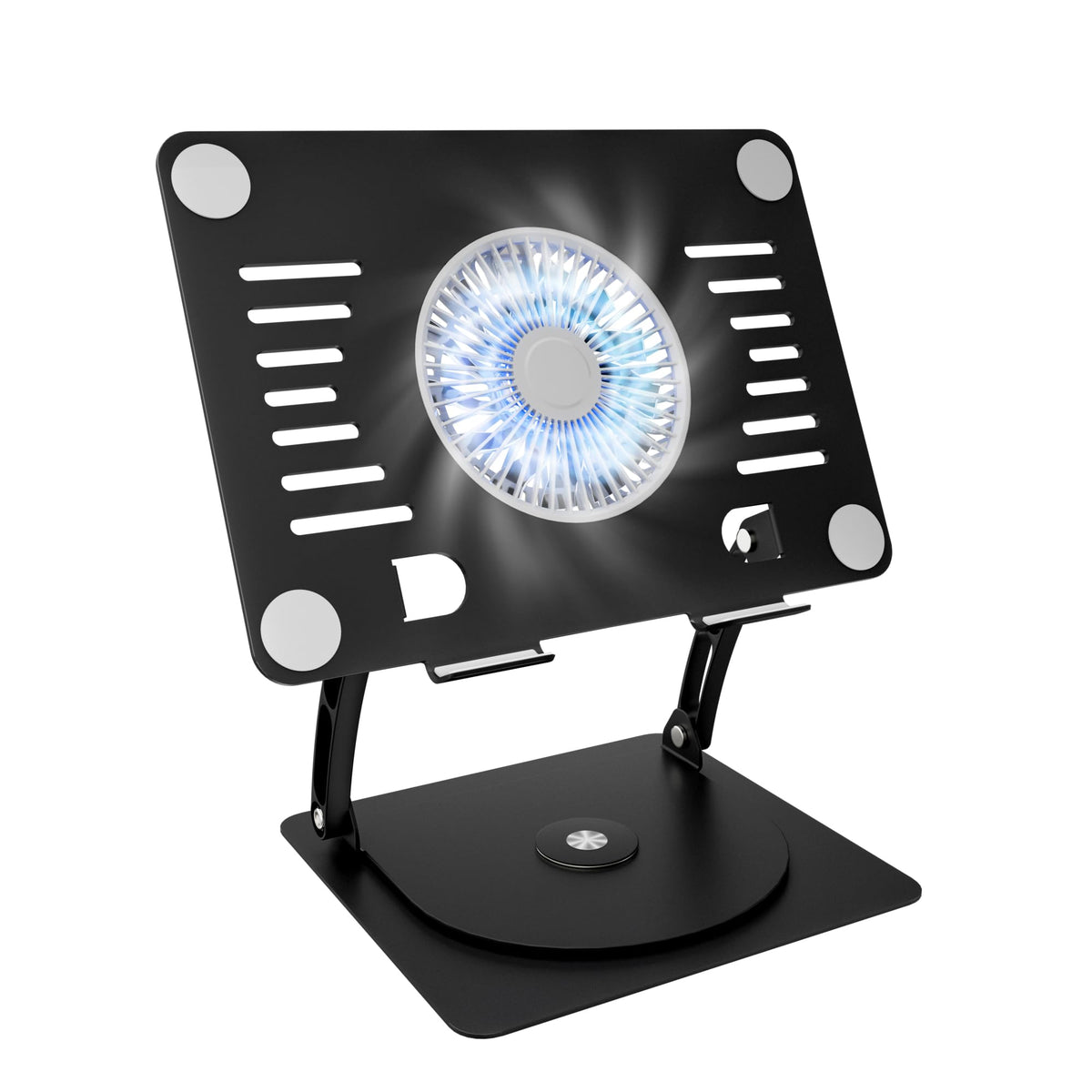 SHUWEI Laptop Stand with Fan, Height/Angle Adj fits 16" Laptop, Black