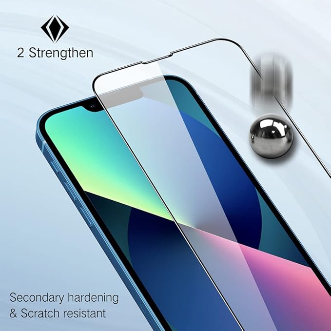 PERFECTSIGHT Compatible for iPhone 14, iPhone 13, iPhone 13 Pro Screen Protector 6.1 Inch 2 Pack HD Clear Premium Tempered Glass Case Friendly 9H Hardness Bubble Free Easy Installation