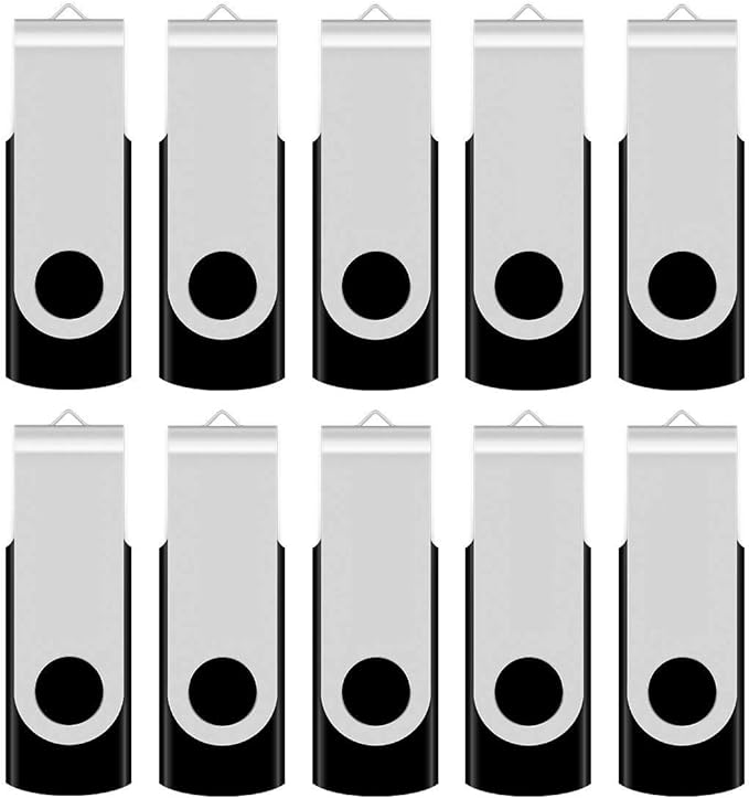 Aiibe 4GB Flash Drive Bulk USB Flash Drive 4GB 50 Pack USB 2.0 Thumb Drives Memory Stick USB Drive 4GB Zip Drives USB 4GB Wholesale, Black