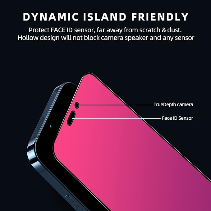 EGKimBa for iPhone 16 Privacy Screen Protector, Gradient Color, Bubble Free, Easy Installation, Auto Dust-Elimination, Anti Blue Light