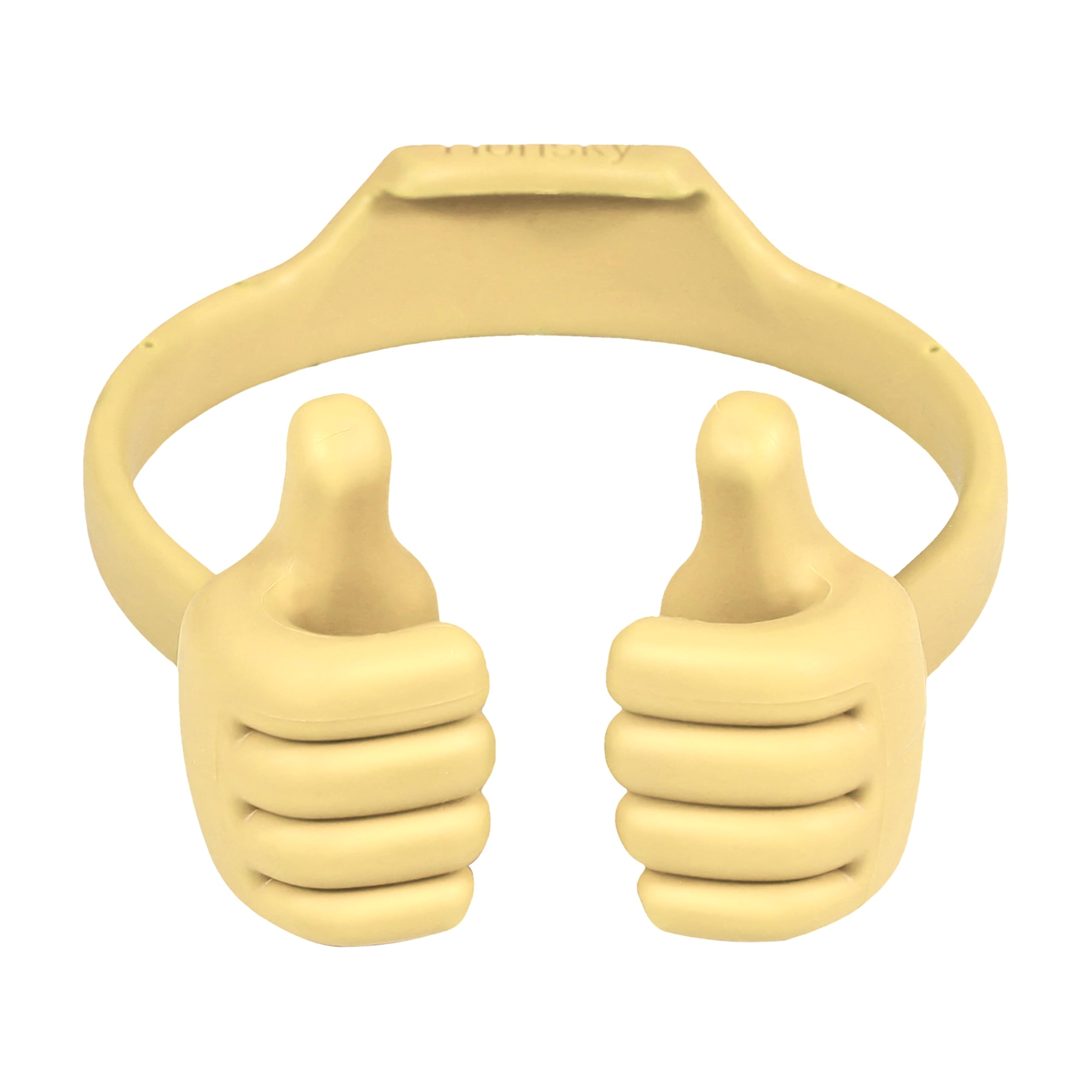 Honsky Cell Phone Stand Holder, Thumbs Up Lazy Phone Stand, Universal Adjustable Flexible, Cute Perfect Stocking Stuffers Gifts for Teen Girls, Compatible with Cell Phones & Tablets,Light Yellow
