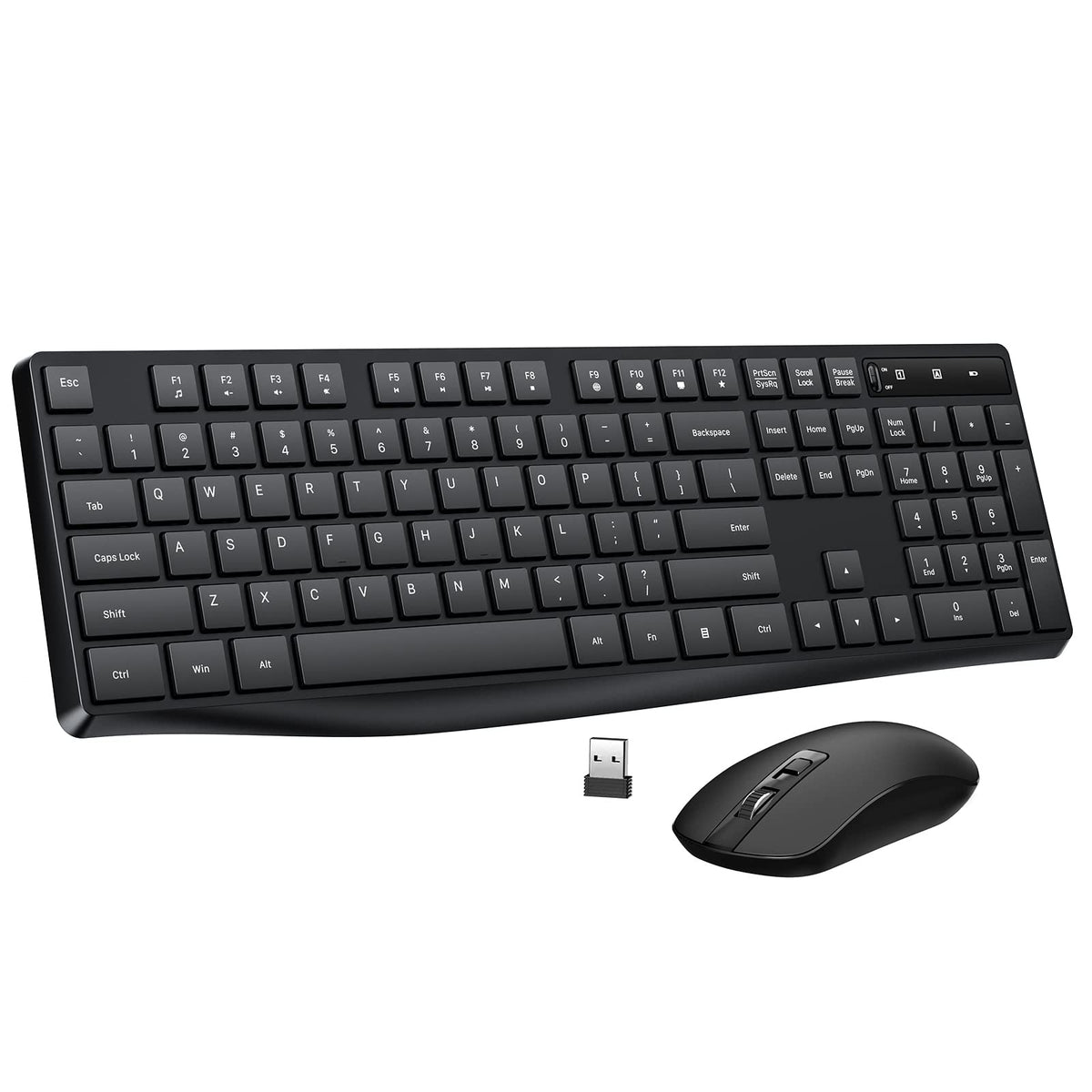 Wireless Keyboard and Mouse Combo, Lovaky 2.4G Full-Sized Ergonomic Keyboard Mouse, 3 DPI Adjustable Cordless USB Keyboard and Mouse, Quiet Click for Computer/Laptop/Windows/Mac (1 Pack, Rose)