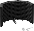Moukey Microphone Insulation Sound Insulation Sound Shield Isolation, 5 Sides Microphone Sound-Absorbing Foam Reflector for Recording Studio, Podcasts, Vocals and Broadcasting