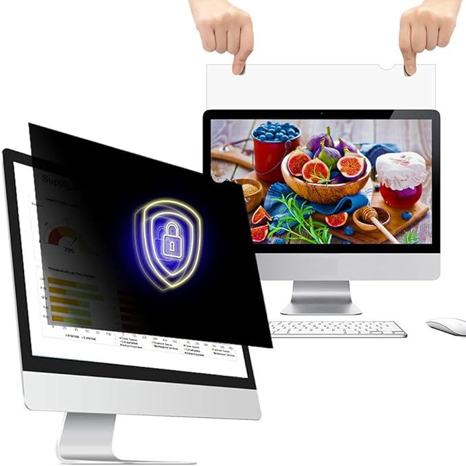 18.5 Inch - 16:9 Aspect Ratio - Computer Privacy Screen Filter for Widescreen Monitor - Anti-Glare - Anti-Scratch Protector Film - Protects Your Eyes from Harmful Glare and Blue Light