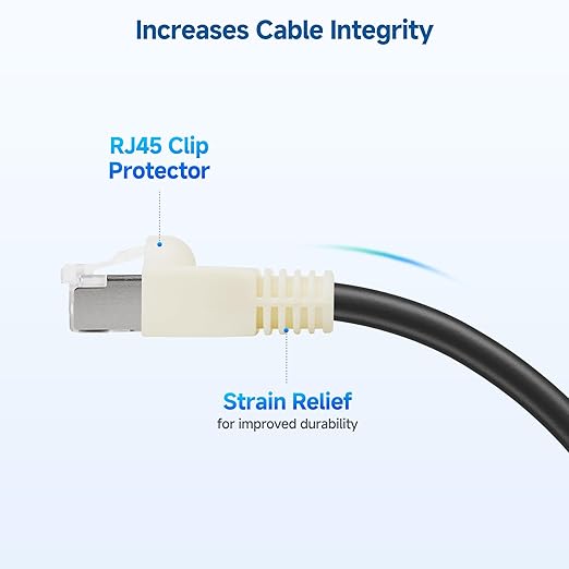 Cable Matters 200-Pack Cat6 / Cat5e RJ45 Strain Relief Boots, RJ45 Boot, Cat 6 Boot, Cat6 Ethernet Boots, White, Suitable for 6.5mm (0.25in) Ethernet Cables