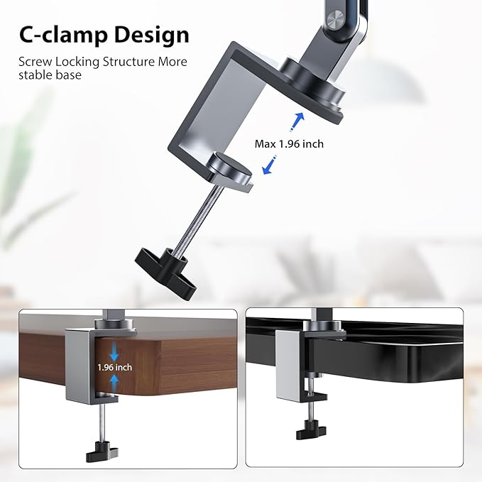 Tablet Stand for Desk, Aluminum Alloy Foldable Tablet Arm Mount Holder Compatible with iPad 10/9th, iPad Pro Air 13/11inch (2024), Mini, Samsung Galaxy Tab & More 7-15.6'' Tab Portable Monitor