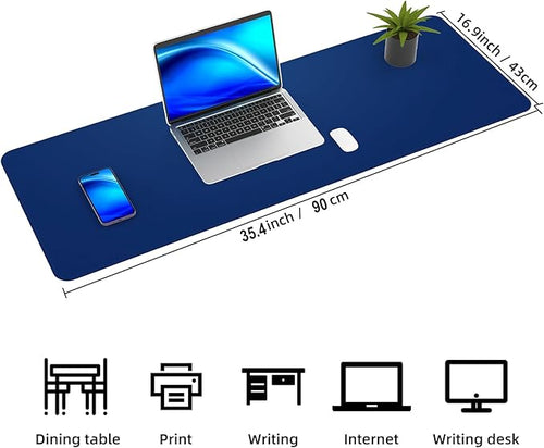 AFIING Cork Desk Mat, Sapphire Blue, 35.4" x 17"