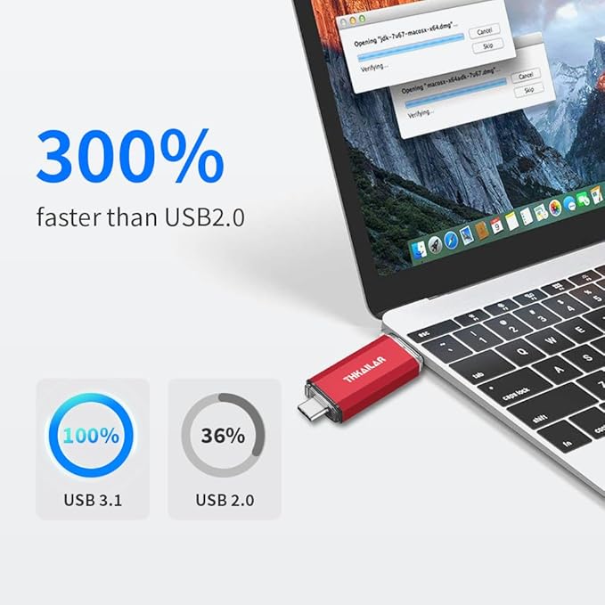 Thkailar 5 Pack 32GB Fat32 USB C Flash Drive OTG High Speed for Store Data-USB 3.0 Thumb Drive C Jump Drive-Compatible with Samsung,Mac Pro,Laptops,Tablets,PC(Red)