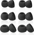 Silicone Earbuds Tips Replacement for True Wireless Earbuds Universal Ear Tips Fit 4.5mm-6mm Nozzle 6 Pairs LMS Black