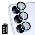 Avocase for Samsung Galaxy S25 Plus Camera Lens Protector, Individual Metal Ring Tempered Glass Lens Cover, [Strong Adsorption] Scratch Resistant Ultra-Thin HD Clear Lens Cover, 1 Set-Blue Ring