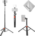 NEEWER Phone Tripod for Camera with Cell Phone Holder & Remote, 62.9" All Metal Selfie Stick Travel Vlog Video Recording Portable Stand Compatible with iPhone Canon Sony Nikon, Cleaning Cloth, TS05