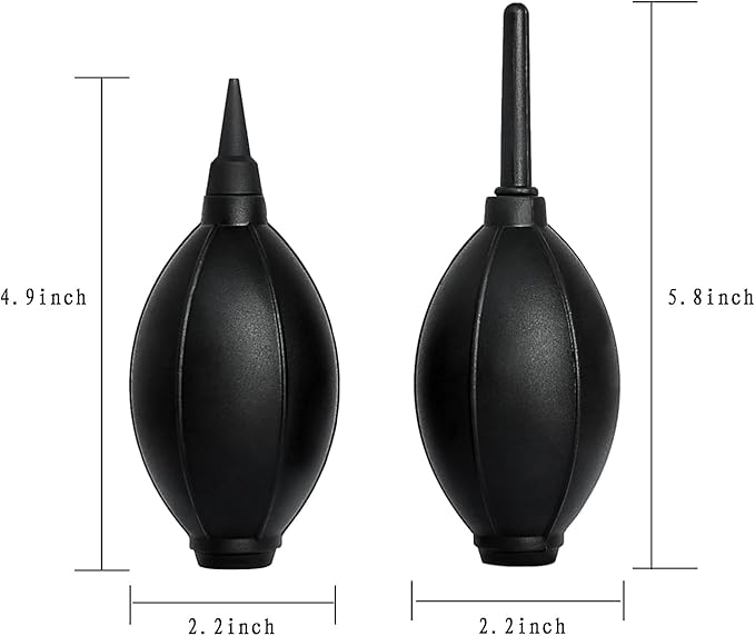 Silicone Soft Tip Manual Air Blower,Dust Cleaner for DSLR,Camera Lens,Camera Sensor,LCD,Keyboard,Watch,Coffee Machine,Cleaning Air Blower (Long+Short Nozzle)