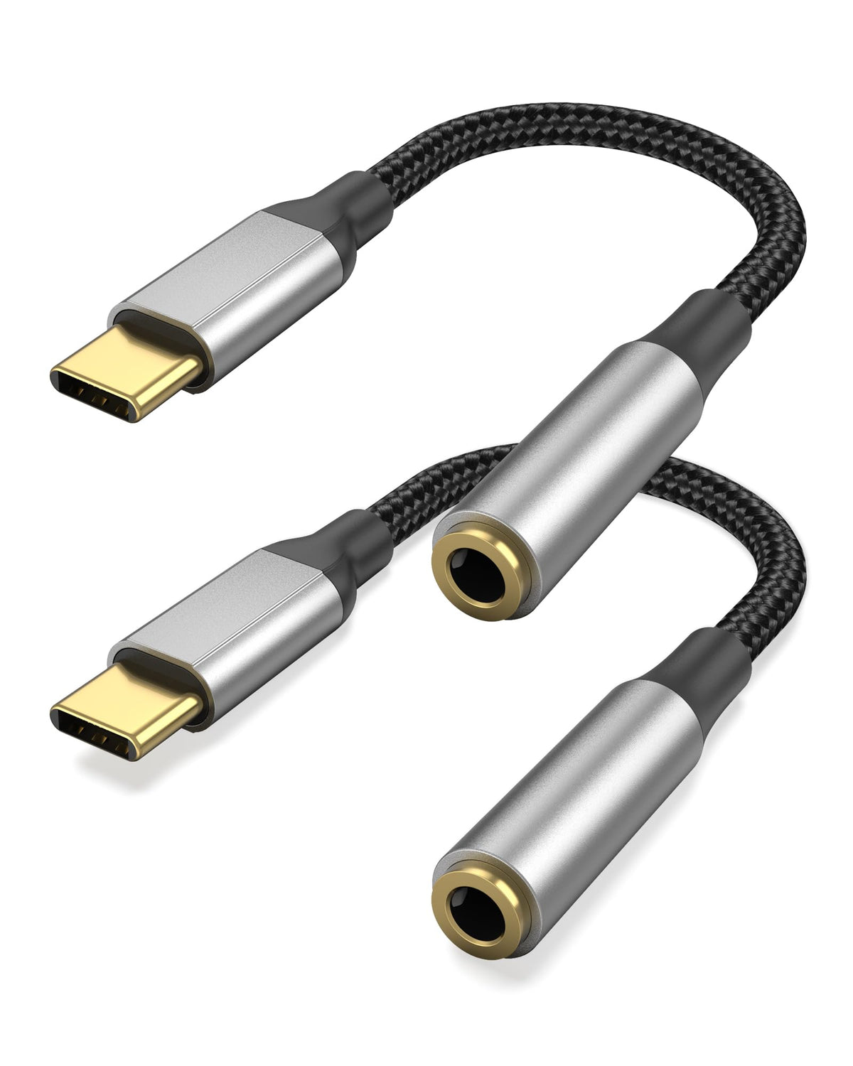 2Pack USB C to 3.5mm Audio Adapter, USB C to Aux Female Dongle Cable Cord