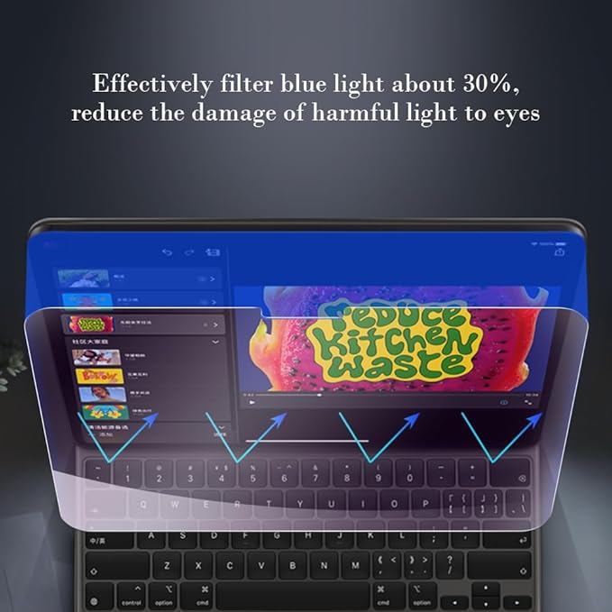 PERFECTSIGHT Anti Blue Light Screen Protector Compatible with iPad Air 13 Inch M3/M2 (7th/6th Generation, 2025/2024), Eye Protection Blue Light Filter, 1 Pack Anti Fingerprint Tempered Glass