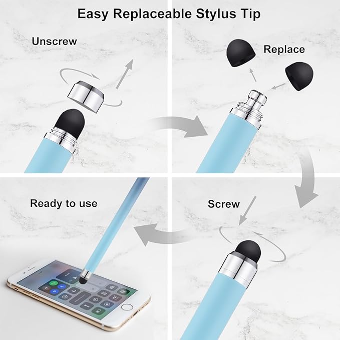 Stylus Pens for Touch Screens 12 Pack Linfanc Stylus Pen for iPad High Sensitivity and Precision Capacitive Stylus Pen for iPhone All Touch Screens Devices, Extra 24 Replacement Tips