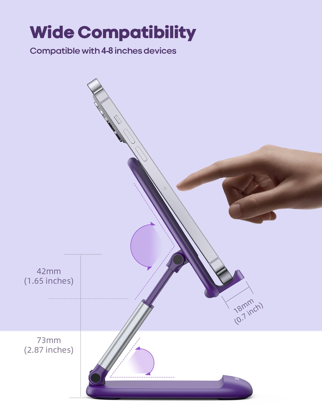 Lamicall Purple Phone Holder for Desk - Dark Purple Cellphone Stand
