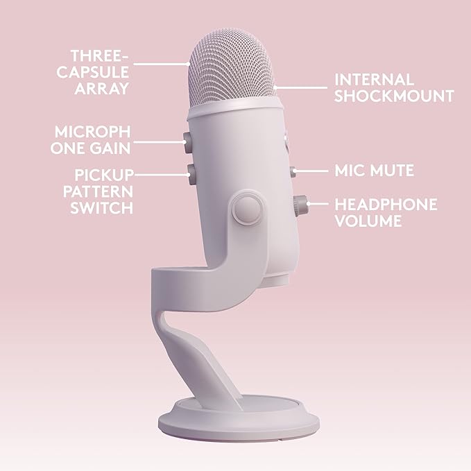 Logitech G Litra Beam Premium LED Gaming Key Light + Blue Yeti Premium USB Gaming Microphone Bundle