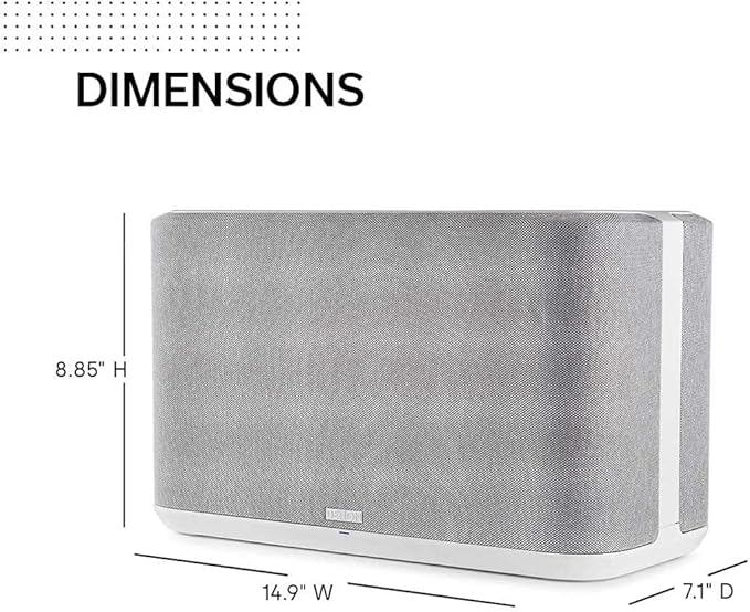 Denon Home 350 Wireless Smart Speaker – Powerful Stereo Sound, Wi-Fi & Bluetooth, HEOS Built-in, Alexa Built-in, Siri & AirPlay 2, Spotify Connect, Multi-Room Support, White