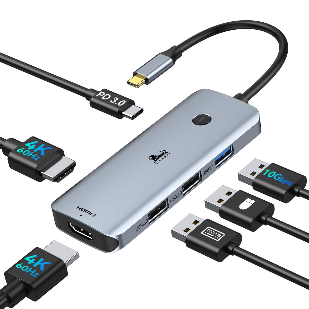 LIONWEI Laptop Docking Station,16 in 1 USB C Docking Station Triple Monitor