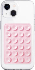 Silicone Suction Phone Case Mount, Non Slip Sticky Phone Grip for Cellphone, Silicon Adhesive Suction Cup Phone Mount, Strong Grip Holder for Selfies and Videos (Light Pink)
