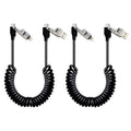 65W 4-in-1 Retractable Fast Charging Cable, 2M/6.5ft Spring Coiled USB-C to L/USB-C/USB-A Multi-Device Cord for iPhone 15/14/13, iPad, Samsung, MacBook, Laptop, Car, Tablet (2)