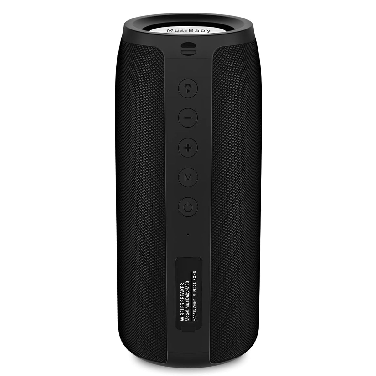 Musibaby M88 Bluetooth Speaker, 40H Playtime, Deep Bass, Black