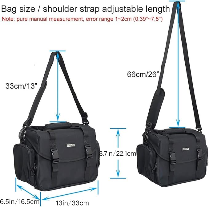 CADeN Camera Bag Case Shoulder Messenger Bag with Tripod Holder Compatible for Nikon, Canon, Sony, DSLR SLR Mirrorless Cameras Waterproof (Black, Small)
