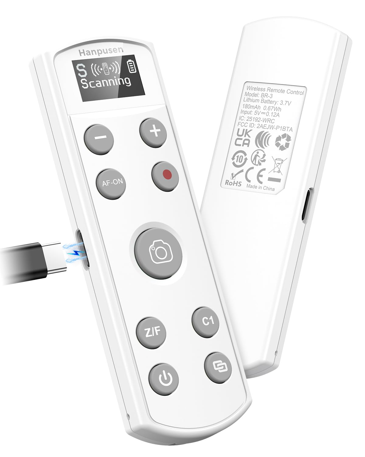 Hanpusen Wireless Rechargeable Camera Remote Control for Sony ZV-1F, ZV-E10