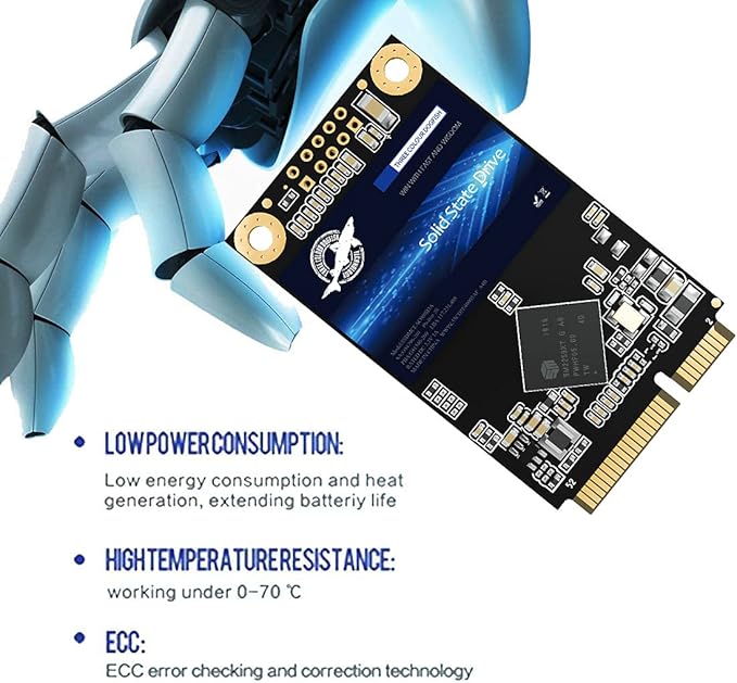 Dogfish mSATA SSD 512GB 3D NAND TLC SATA III 6 Gb/s, mSATA (30x50.9mm) Internal Solid State Drive - Compatible with Desktop PC Laptop - (MSATA 512GB)