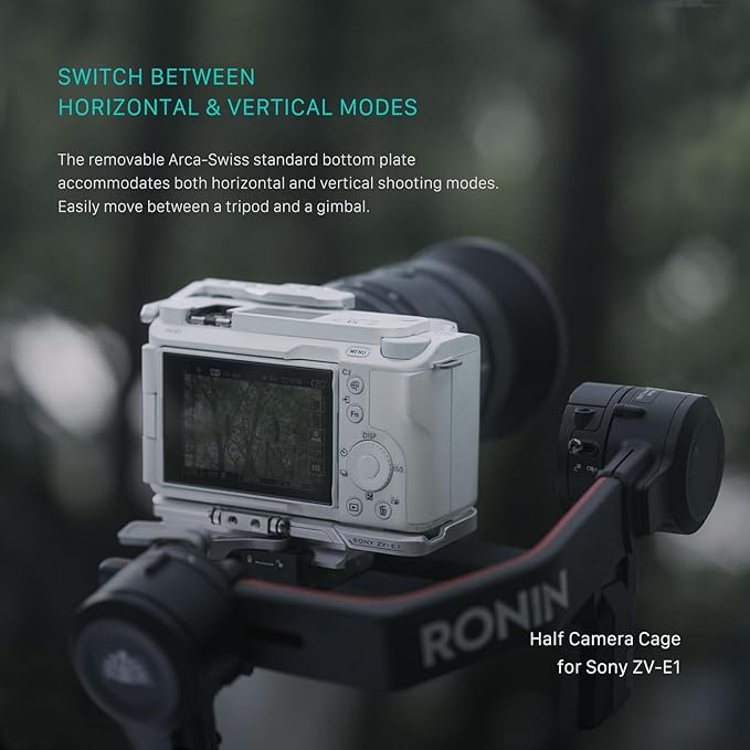 Tilta Full Camera Cage for ZV-E1 | Cold Shoe, NATO Rail, M3 and 1/4"-20 Threads Mounts | Silver