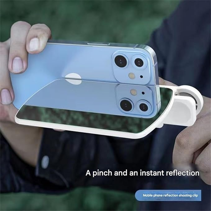 Mirror Effect Lens - Capture Stunning Reflections Instantly, Smartphone Camera Mirror Reflection Clip Kit, Mirror for Phone to Use Back Camera (2pcs)