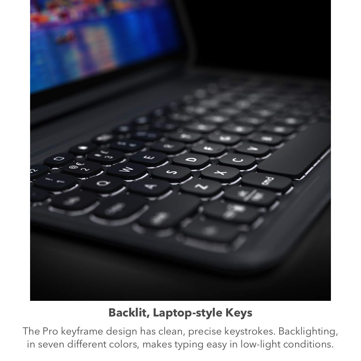 ZAGG Pro Keys Detachable Case & Wireless Keyboard for Apple iPad 10.2" (Gen 9, 8, 7) - Bluetooth Pairing, Backlit Laptop-Style Keys, Apple Pencil Holder, 6.6ft Drop Protection, Black