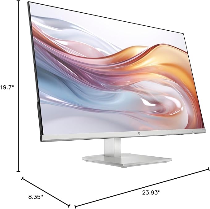 HP Series 5 527sh Monitor (Replaces M27h) 27" 100Hz IPS FHD (1920x1080) 99% sRGB Display, Adjustable Height & Tilt, Flicker Free, Anti-Glare, Black/Silver w/DKZ USB Port Expander (2 Pack)