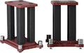 A Pair of Universal Speaker Stands, Heavy Duty Speaker Stands Holds Bookshelf Speaker Satellite Speaker Large Speaker, Vibration-Absorbing MDF Design, Holds 88lbs Speaker (Teak, 30cm/11.8in)