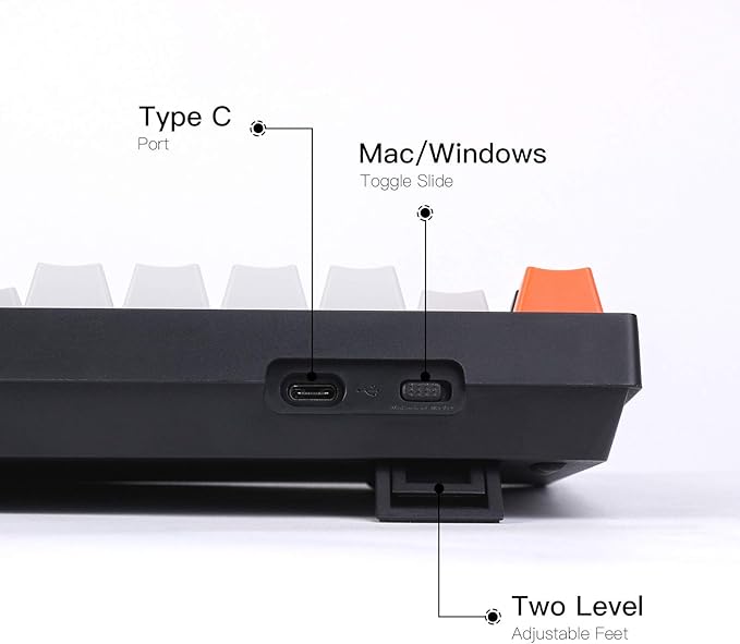 Keychron C1 Wired Mechanical Keyboard TKL, RGB Backlit with Double-Shot ABS Keycaps, 87 Keys Hot-Swappable Pre-lubed Linear Switch Compatible with Mac Windows