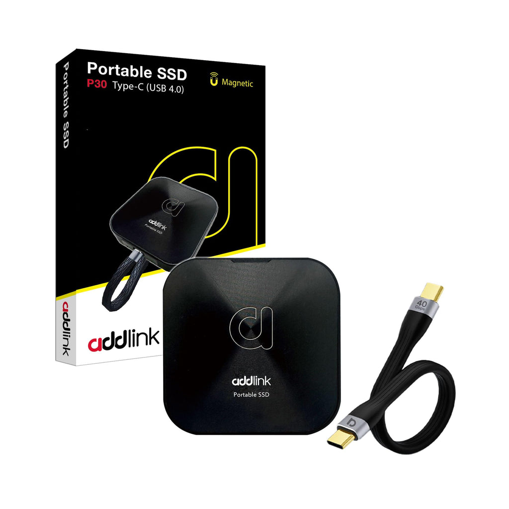 Addlink P30 1TB External SSD USB4 4000MB/s Type C Compatible thunderbolt 4, Tesla, iPhone15/16&iPad&Mac, Steam Deck/Android/PS5&4 Smart TV Magsafe ProRes 4K 120fps, Includes USB4.0 Cable Aluminum case