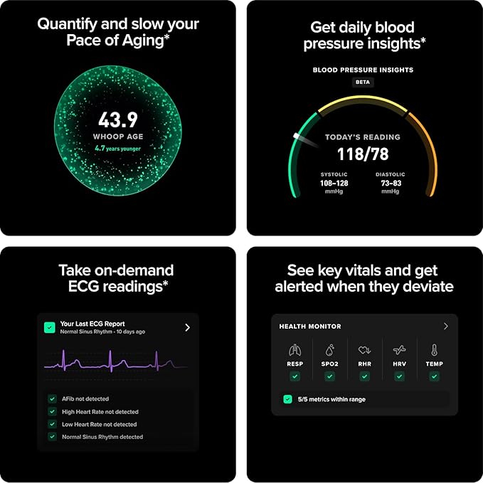 WHOOP Life - 12 Month Membership-24/7 Activity and Sleep Tracker, Personalized Coaching, Menstrual Cycle Insights- 14+ Day Battery Life