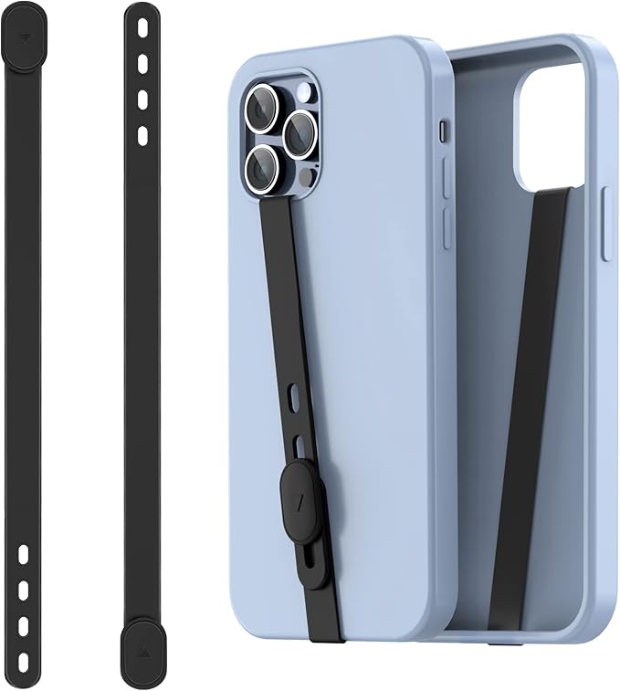 3 PCS Phone Loop Strap Clip Finger Grip Holder Stretchable Flexible Elastic Silicone Hand Band Ultra Slim Adjustable Wireless Charging Universal for Most Phones Cases Black Pink Blue