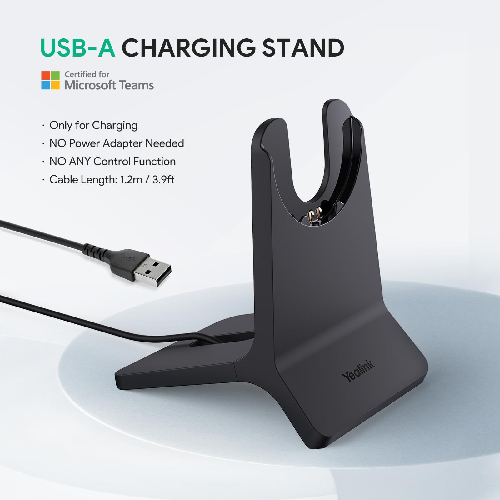 Yealink BH70 with Stand, Wireless Teams Headset with AI Mic Flip-to-Mute