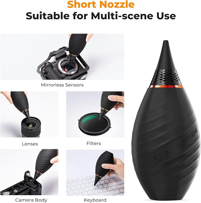 K&F CONCEPT Soft Tip Strong Air Blower with Short Nozzle,Highly Elastic