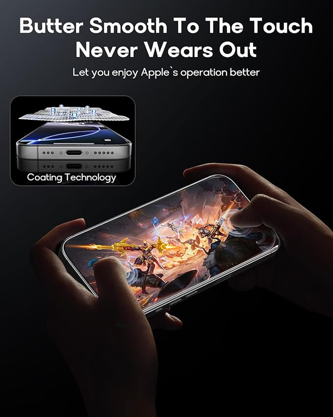 3 Pack for iPhone 14 Plus/iPhone 13 Pro Max Tempered Glass Screen Protector:9H+ Durable, Auto Positioning, Bubble Free, High Definition, Easy Installation
