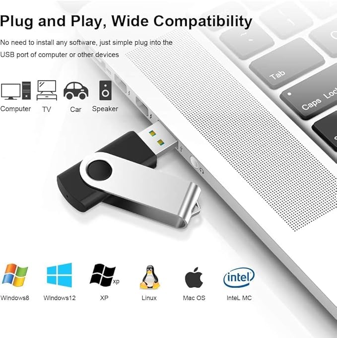 KEXIN 128GB Flash Drive 20 Pack Flash Drive Bulk USB Thumb Drive 128 GB USB Drive USB 2.0 Flash Drive with Led Indicator, Black